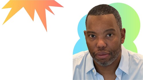Photo of Ta-Nehisi Coates on a white backdrop 
