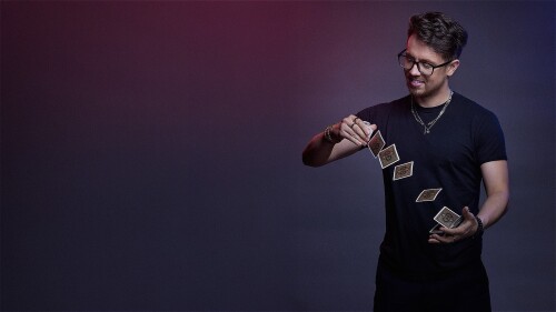 James Phelan spraying cards